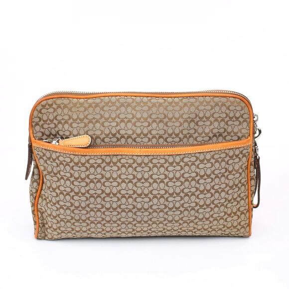 Coach Signature Brown Pouch Bag - Picture 2 of 7